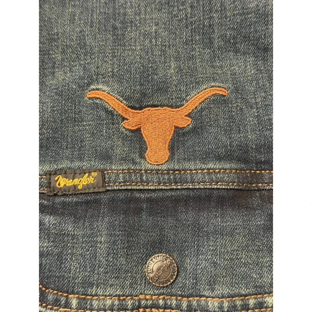 Wrangler Texas Denim Jacket WRUJ11371 Blue XL Longhorns Flannel Lined